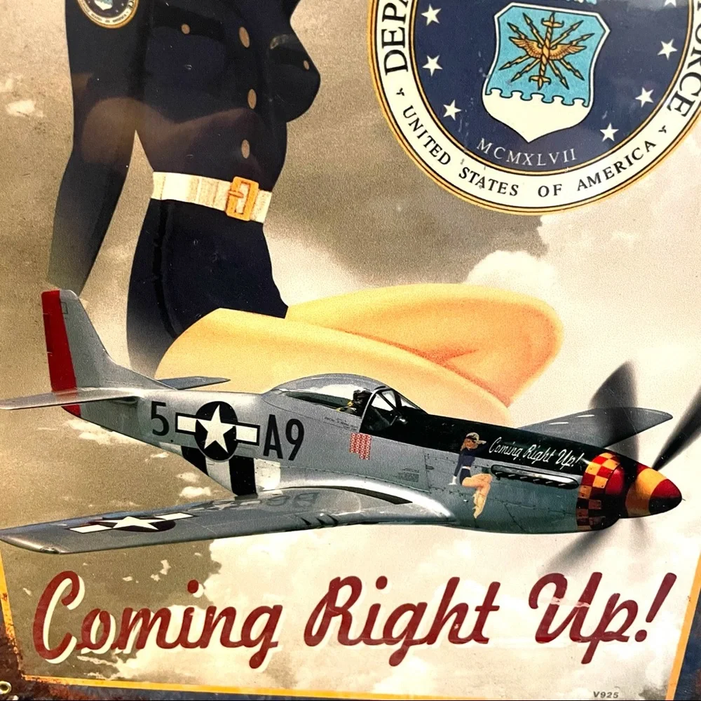 NEW Heavy Duty Steel United States Air Force Coming Right Up Metal Sign